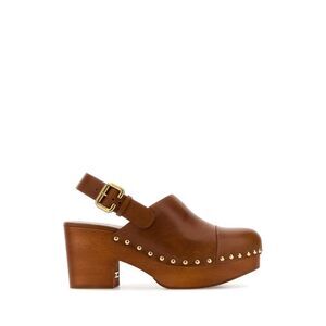 Chloe Women Caramel Leather Jeannette Clogs